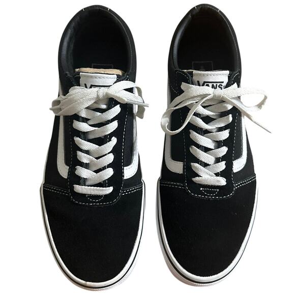 Vans old skool 500417 mens black/true white lace up sneakers top toe is veloure - Picture 4 of 9